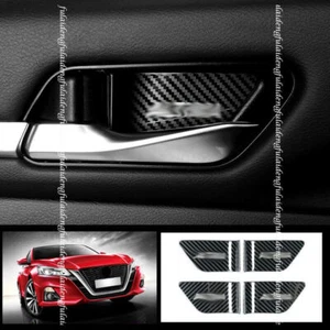 For Nissan Teana Altima 2019-2022 Carbon ABS Inner Door Handle Bowl Cover Trims - Picture 1 of 5