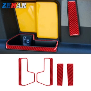 Manija de puerta trasera de fibra de carbono roja caja de almacenamiento moldura para Toyota FJ Cruiser 2007-14 - Imagen 1 de 13