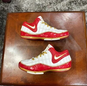 Size 12 - Nike Zoom BB 2 Low White Team Red 2007 RARE OG VINTAGE 322943-111 - Picture 1 of 6