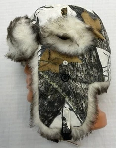 Harkila Grizzly Winter Camo Hunting Hat Mossy Oak Trapper Ushanka Faux Fur Cap M - Picture 1 of 24