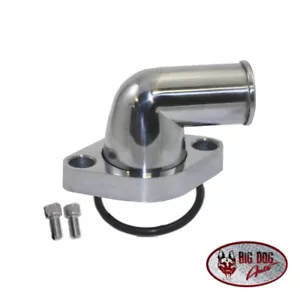 Chevy Small Block Swivel Water 90* Neck with Bright Polished Aluminum Finish - Picture 1 of 24