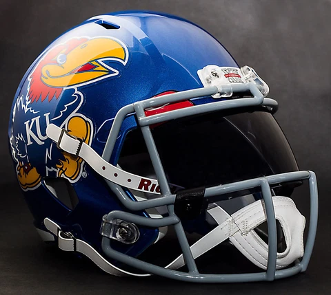KANSAS JAYHAWKS NCAA Gameday REPLICA Football Helmet w/ OAKLEY Eye Shield Cover