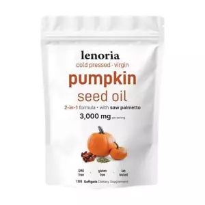 Pumpkin Seed Oil 3000mg |180 Softgel Capsules | Cold Pressed |Naturally Rich in~ - Picture 1 of 11