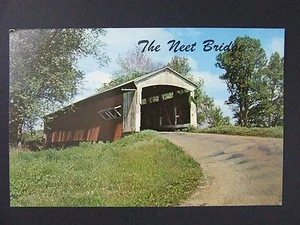 Rockville Bridgeton Indiana Neet Bridge Little Raccoon Creek Postcard 1950s - Picture 1 of 2