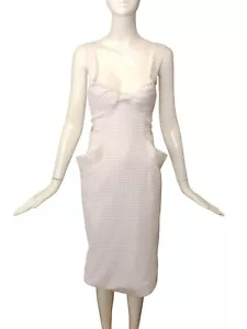 VIVIENNE WESTWOOD - Abito in broccato di cotone bianco nuovo con etichetta, taglia 8 - Foto 1 di 4