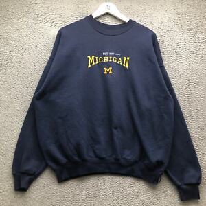 Vintage Michigan Wolverines NFL Sweatshirt Men's XL Embroidered Navy Yellow