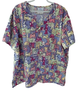 Professional Apparel Veterinary Medical Cat Dog Scrub Top Unisex Size 2XL - Picture 1 of 9