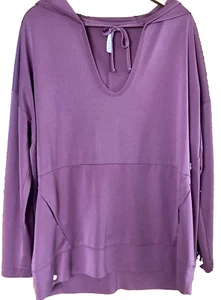 FABLETICS Hoodie Women's Medium Rouge Athena Hooded Pullover II Tricot Tunic - Picture 1 of 15