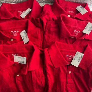 New Children’s Place Red Polo — Long sleeve — Size 14 — Lot Of 6 - Picture 1 of 3