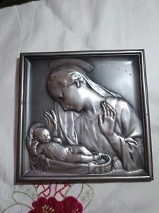 Mistruzzi Aurelio Scultura Bassorilievo Madonna Con Bambino Cm 18x18 - Foto 1 di 4