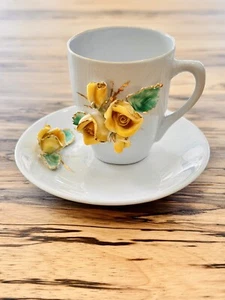 Designer Lois Of California Yellow Rose Teacup and Saucer - Picture 1 of 5