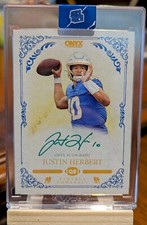 🔥🔥JUSTIN HERBERT 2022 Onyx Vintage Football on card Auto Green Ink #VAJH /50🔥