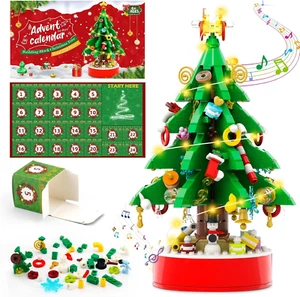 Advent Calendar 2024 Christmas Tree Building Toys with LED Light-24 Day Countdow - Picture 1 of 7