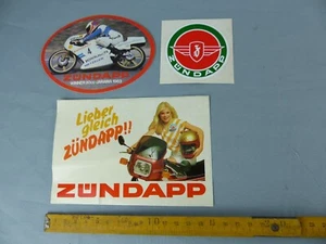 Lot de 3 autocollants Sticker ZÜNDAPP 1983 moto Aufkleber VINTAGE B20 - Imagen 1 de 1