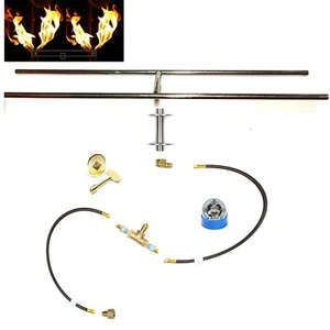 H20K++: DIY PRE-PLUMBED GAS FIRE PIT KIT & 20" LIFETIME WARRANTED 316 H-BURNER - Picture 1 of 9