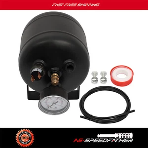 Black 0.5 Gallon 150 PSI Air Horn Tank W/ Air Gauge Switch For Train Truck Horn - Bild 1 von 14