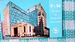 VINTAGE POST CARD F&M THE BANK FOR SAVINGS & LOANS MINNEAPOLIS MN - Picture 1 of 12