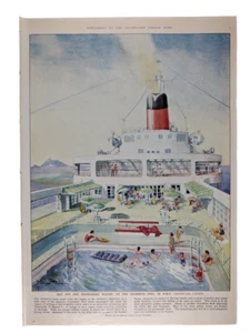 RMS Transvaal British Ocean Liner South Africa Sketches 1962 ILN 9.5x14" 4pg - Picture 1 of 4