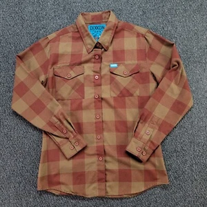 Dixxon Flannel Shirt Women Large Brown Tan The Navajo Button Up Southwestern - Picture 1 of 8