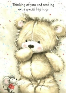 Thinking of You A5 Card Hug Get Well Wishes Sending Extra Special Big Hugs - Picture 1 of 4