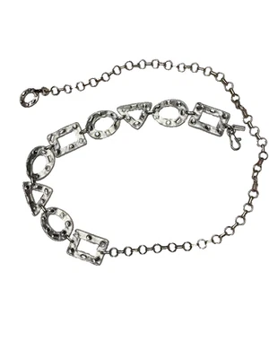 Chico’s Cinturón Eslabón Geométrico Tono Plata Cadena Ajustable Mujer’s Apx 52" Largo Foto 1 de 4