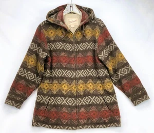 Vintage Woolrich Women’s Hooded Wool Jacket Aztec Southwest Blanket Small USA - Picture 1 of 8