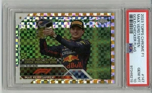 2023 TOPPS CHROME F1 GOLD CHECKER FLAG REFRACTOR MAX VERSTAPPEN /50 PSA 10 RARE - Picture 1 of 2