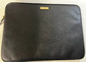 Kate Spade Notebook, Tablet Case Black, Gold Zipper, Pink Cushion Lining, 10x13” - Picture 1 of 9