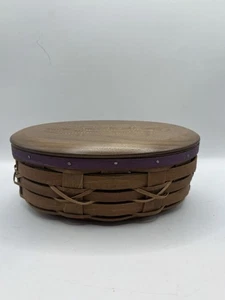 Longaberger Football basket with purple Band For The  Raven Or Vikings.. - Picture 1 of 6