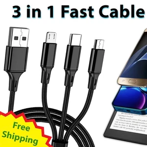 3in1 Schnell USB Ladekabel Multifunktion Handy für Handy, iPad, Kindle, 3ft - Bild 1 von 28
