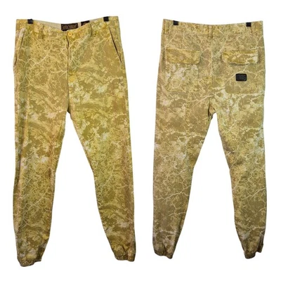 Akoo Brand Yellow White Mottled Camo Splatter Jeans Joggers Men's Pants 34 x 30 - Изображение 1 из 2