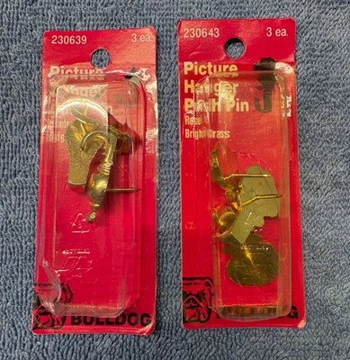 2 NUEVOS paquetes de pasadores para colgar fotos latón brillante diseños contemporáneos y rosas Foto 1 de 3