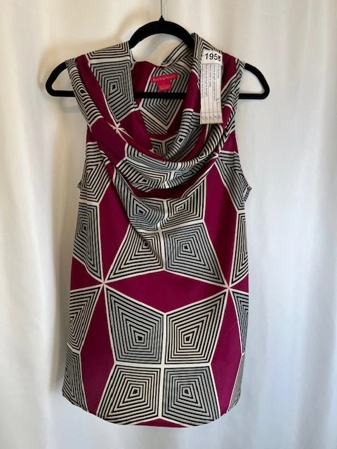 Sunny Leigh Womens Size L Multi-Color Geometric Sleeveless Cowl Neck Blouse Top - Изображение 1 из 4