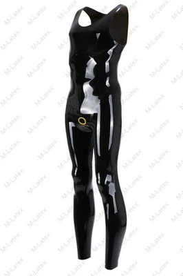 Body personalizado 0,4 mm #905-4 látex borracha virilha anel orifício Catsuit - Imagem 1 de 4