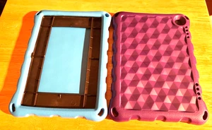 Fire HD 8'' Tablet Case for Amazon Fire HD 8 Plus Lot of 2 Pcs " Blue & Purple " - Picture 1 of 1