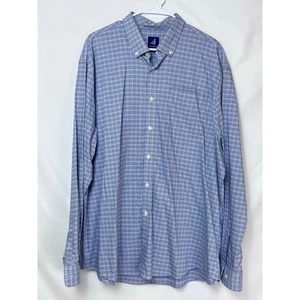 Johnnie-O Men's 2XL Blue Plaid Button Down Long Sleeve Preppy Shirt - Picture 1 of 7