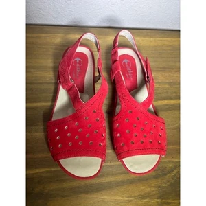 Earthies by Earth Women's Red Sandals SZ 7.5 B NWOT - Picture 1 of 8