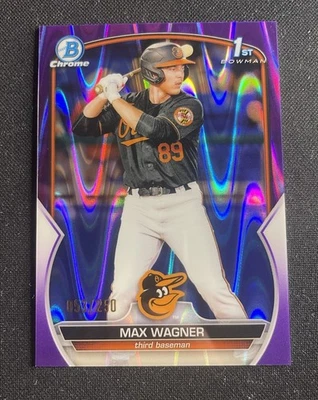 2023 Bowman - Chrome Prospects Max Wagner #BCP-8 Purple Raywave Refractor... - Image 1 of 2