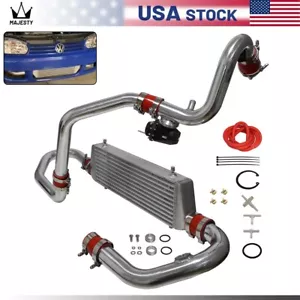 Intercooler Kit +Pipes + BOV For VW Jetta Golf GTI GL GLI GLS MK4 1.8T 98-05 Red - Picture 1 of 10