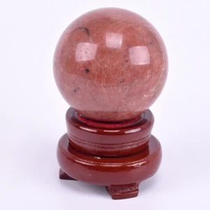 3inch Natural Rhodonite quartz Sphere Crystal Ball reiki healing+stent 481g - Picture 1 of 8