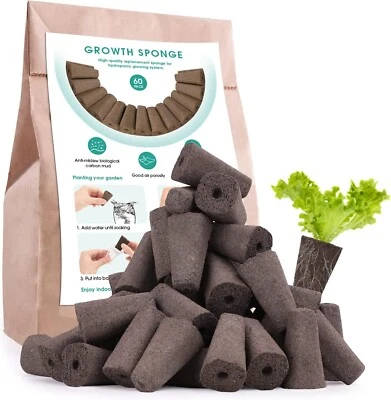 60 Pack Square Grow Sponges Seed Starter Pod Kit Seed  Hydroponics Accessories - Image 1 of 4