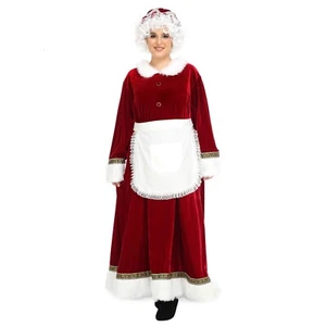 Mrs Claus Costume Adult Santa Outfit Christmas Fancy Dress - Picture 1 of 7