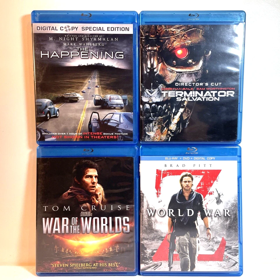4 APOCALYPTIC MOVIES (Blu-Ray Lot) Action Drama Sci-Fi Zombies Aliens Robots - Image 1 of 4
