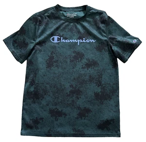 Champion T-shirt Green Camo Logo Boys Size Large 14/16 - Picture 1 of 7
