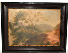 Altes Bild Öl, Landschaft mit schönem Rahmen signiert, 51 x 39 cm mit Rahmen