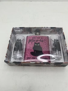 Frasco de whisky rosa gato brillante con dos tiros embalaje sellado, nuevo - Imagen 1 de 7
