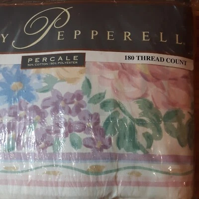 Vintage TWIN 3 piezas. Juego de sábanas 50/50 percal Lady Pepperell NOS 180 hilos Foto 1 de 4