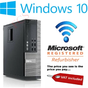 Dell Optiplex SFF Core i3 i5 i7 16GB RAM 2TB HDD SSD Windows 10 Desktop PC - Picture 1 of 5