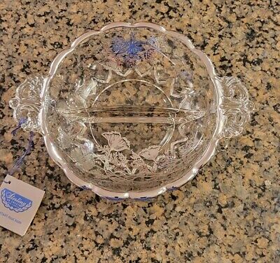 New Vintage Silver City Glass Co. Sterling On Crystal Relish Candy Dish W/ Tags • 25.49€