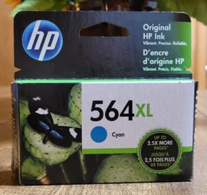 HP 564XL Cyan Ink Cartridge New in Box, Genuine HP CB323WN Exp MAR 2022 - Picture 1 of 4